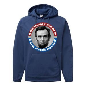 Abraham Abe Lincoln For President Retro Performance Fleece Hoodie