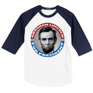 Abraham Abe Lincoln For President Retro Baseball Sleeve Shirt