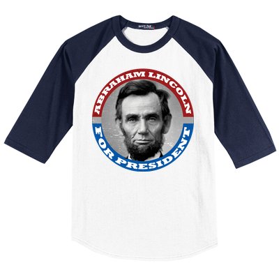 Abraham Abe Lincoln For President Retro Baseball Sleeve Shirt