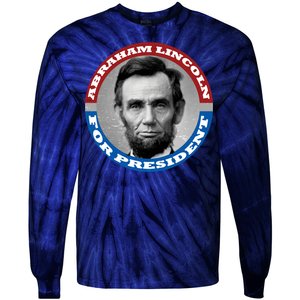 Abraham Abe Lincoln For President Retro Tie-Dye Long Sleeve Shirt