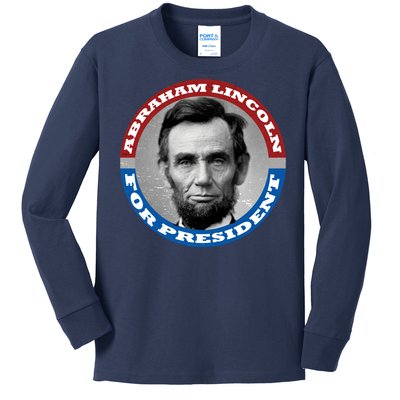 Abraham Abe Lincoln For President Retro Kids Long Sleeve Shirt