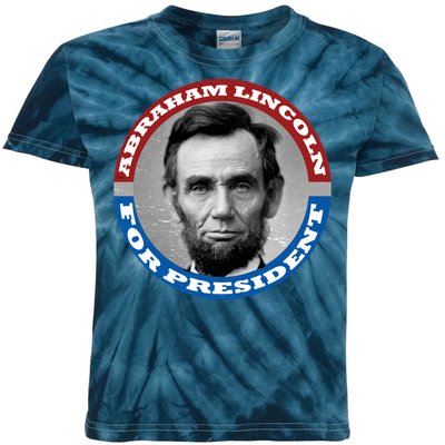 Abraham Abe Lincoln For President Retro Kids Tie-Dye T-Shirt