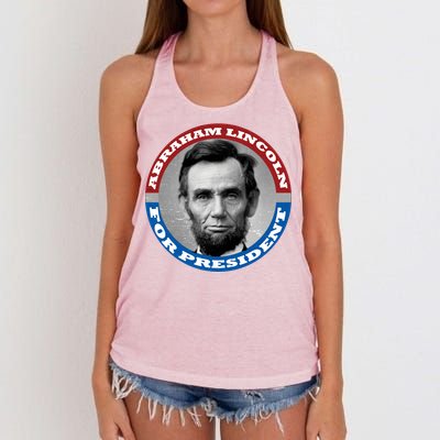 Abraham Abe Lincoln For President Retro Women's Knotted Racerback Tank