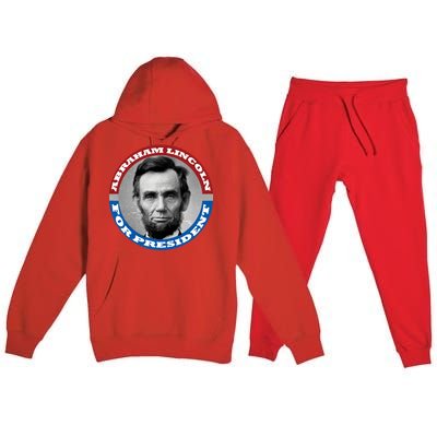 Abraham Abe Lincoln For President Retro Premium Hooded Sweatsuit Set