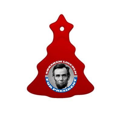 Abraham Abe Lincoln For President Retro Ceramic Tree Ornament