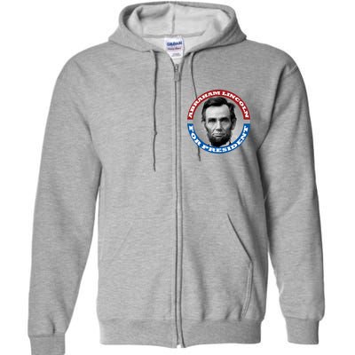 Abraham Abe Lincoln For President Retro Full Zip Hoodie