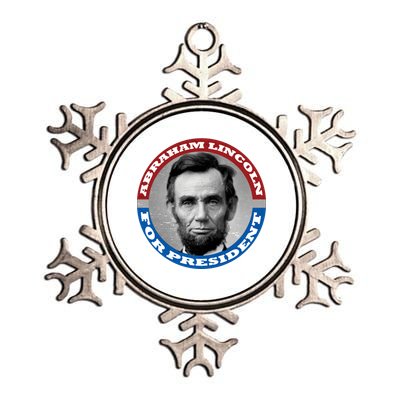 Abraham Abe Lincoln For President Retro Metallic Star Ornament