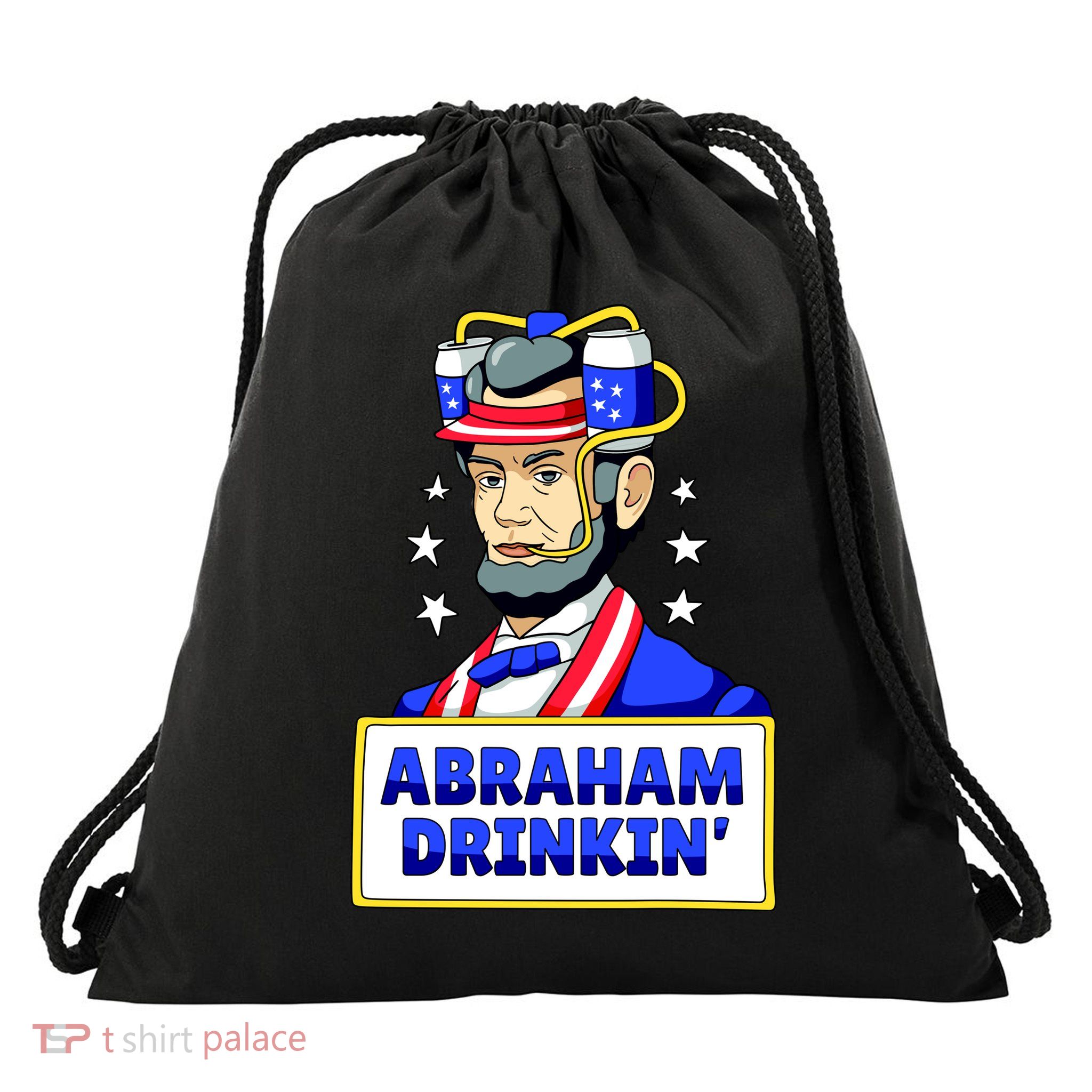 Abraham Drinkin Drawstring Bag