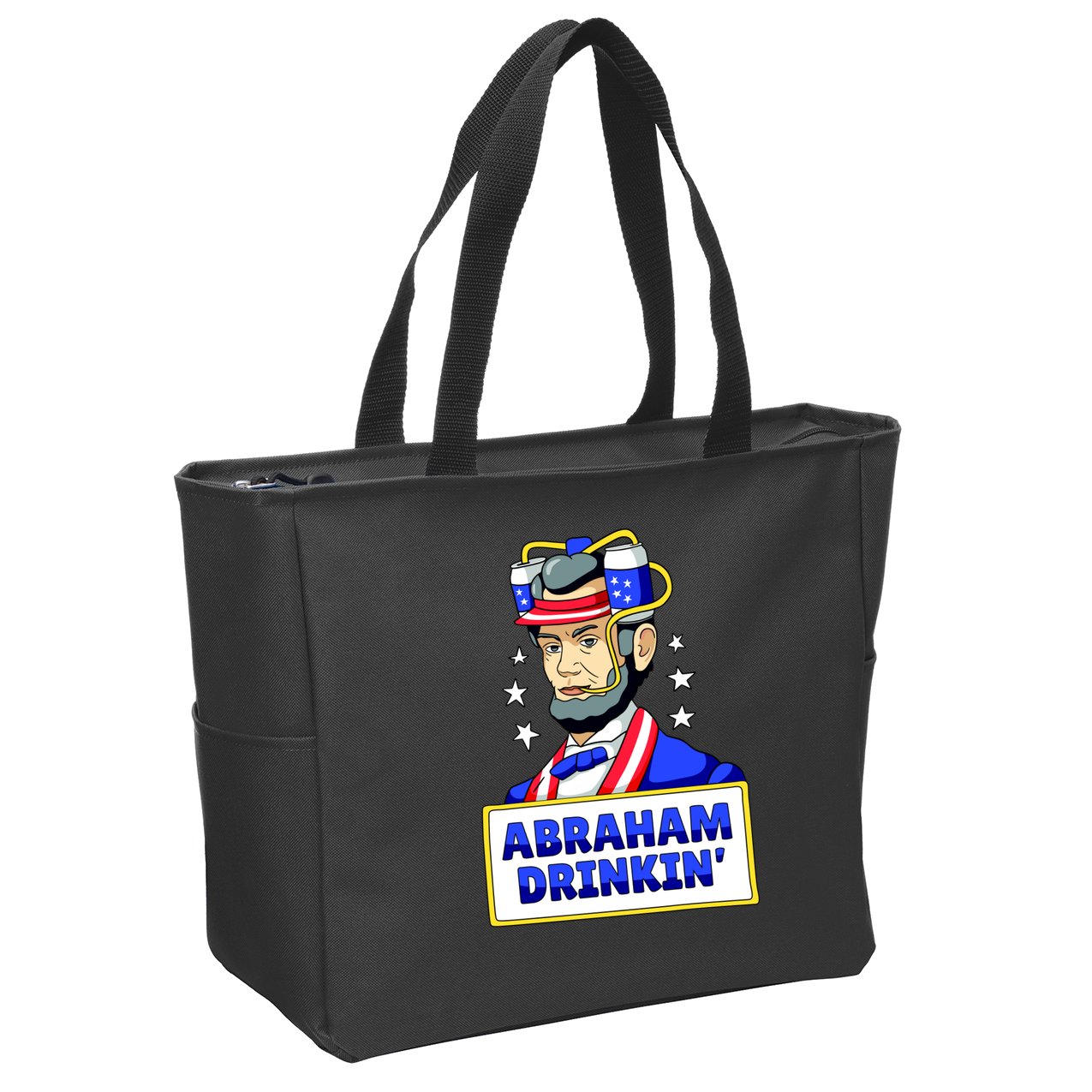 Abraham Drinkin Zip Tote Bag