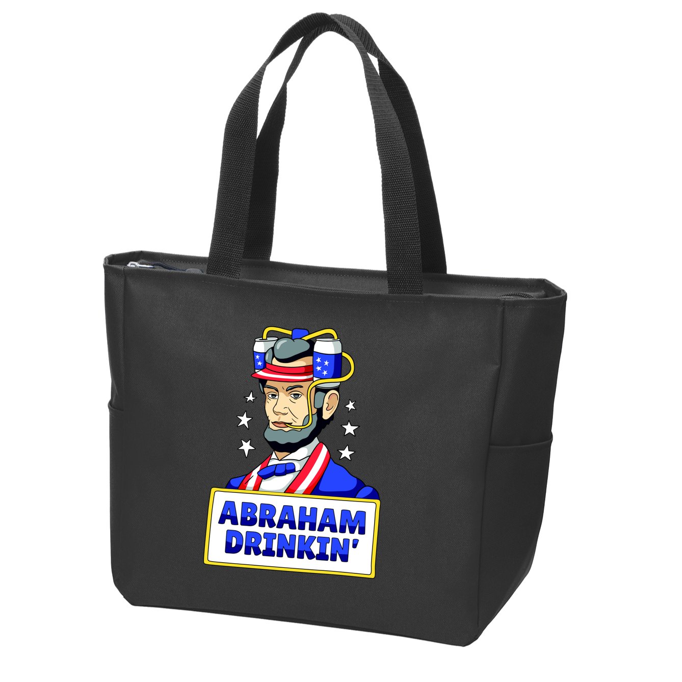 Abraham Drinkin Zip Tote Bag