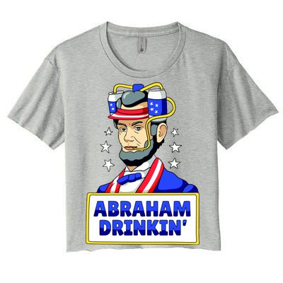 Abraham Drinkin Women's Crop Top Tee