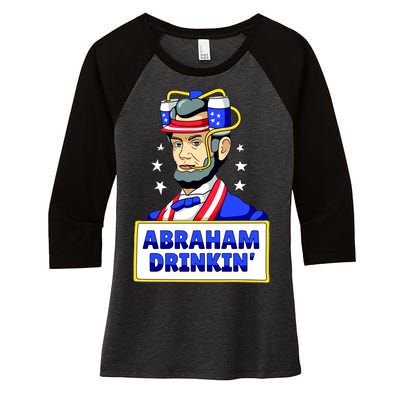 Abraham Drinkin Women's Tri-Blend 3/4-Sleeve Raglan Shirt