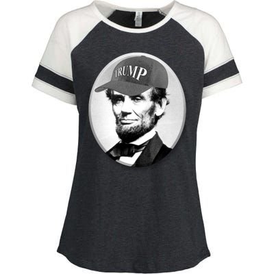 Abraham Lincoln For Trump Enza Ladies Jersey Colorblock Tee