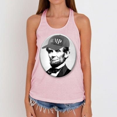 Abraham Lincoln For Trump Women's Knotted Racerback Tank