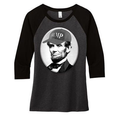 Abraham Lincoln For Trump Women's Tri-Blend 3/4-Sleeve Raglan Shirt