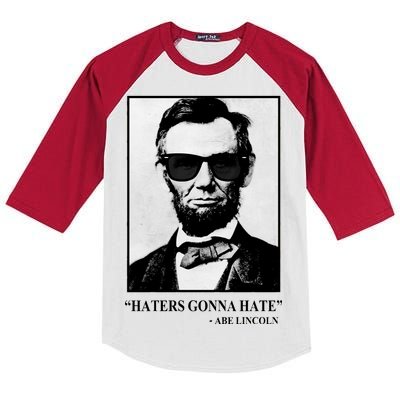 Abraham Lincoln Haters Gonna Hate Kids Colorblock Raglan Jersey