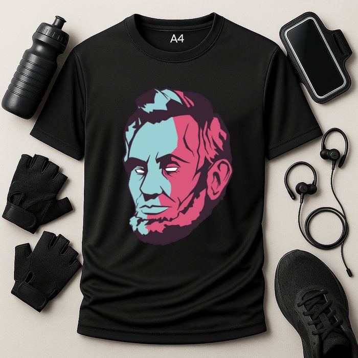 Abraham Lincoln Head Cooling Performance Crew T-Shirt