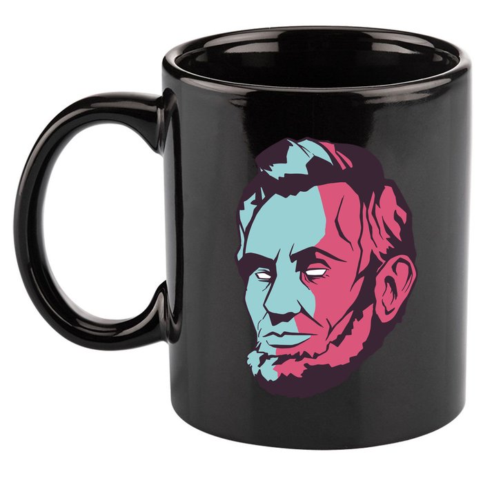 Abraham Lincoln Head 11oz C Handle Ceramic Mug