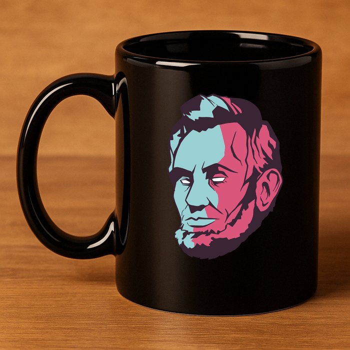 Abraham Lincoln Head 11oz C Handle Ceramic Mug