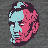 Abraham Lincoln Head 7 Panel Mesh Trucker Snapback Hat