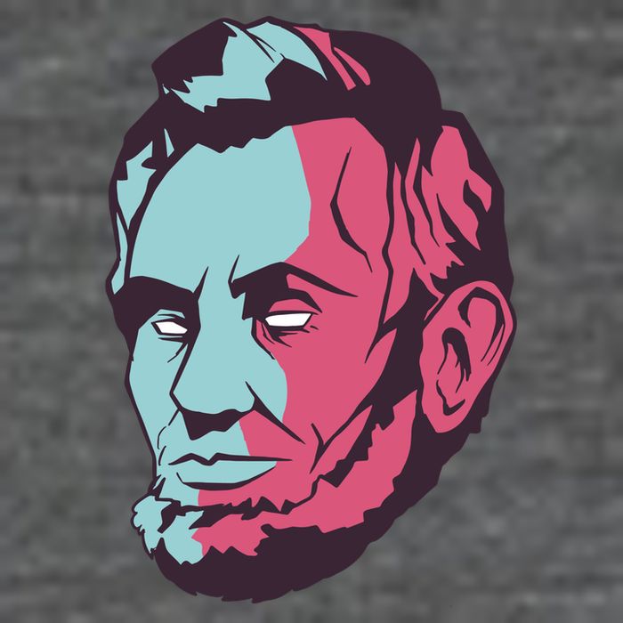 Abraham Lincoln Head 7 Panel Mesh Trucker Snapback Hat