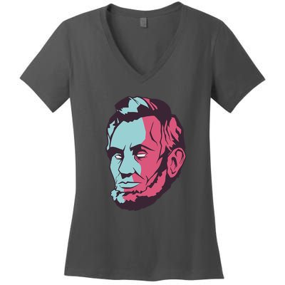Abraham Lincoln Head Women's V-Neck T-Shirt