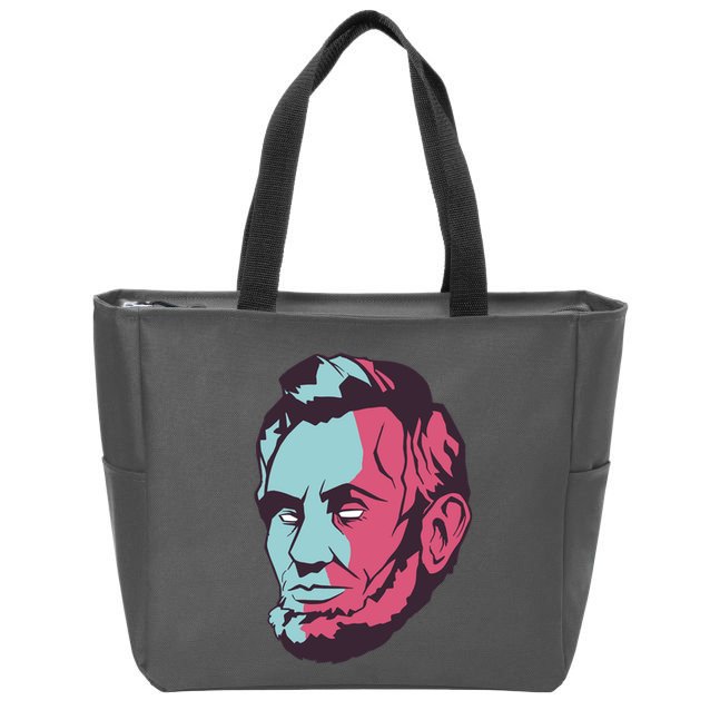 Abraham Lincoln Head Zip Tote Bag