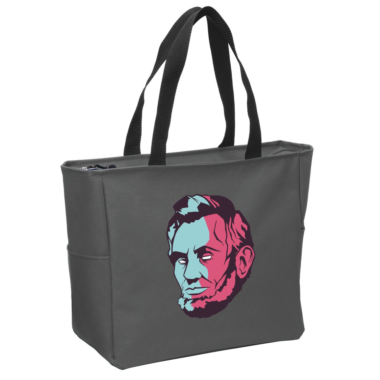 Abraham Lincoln Head Zip Tote Bag