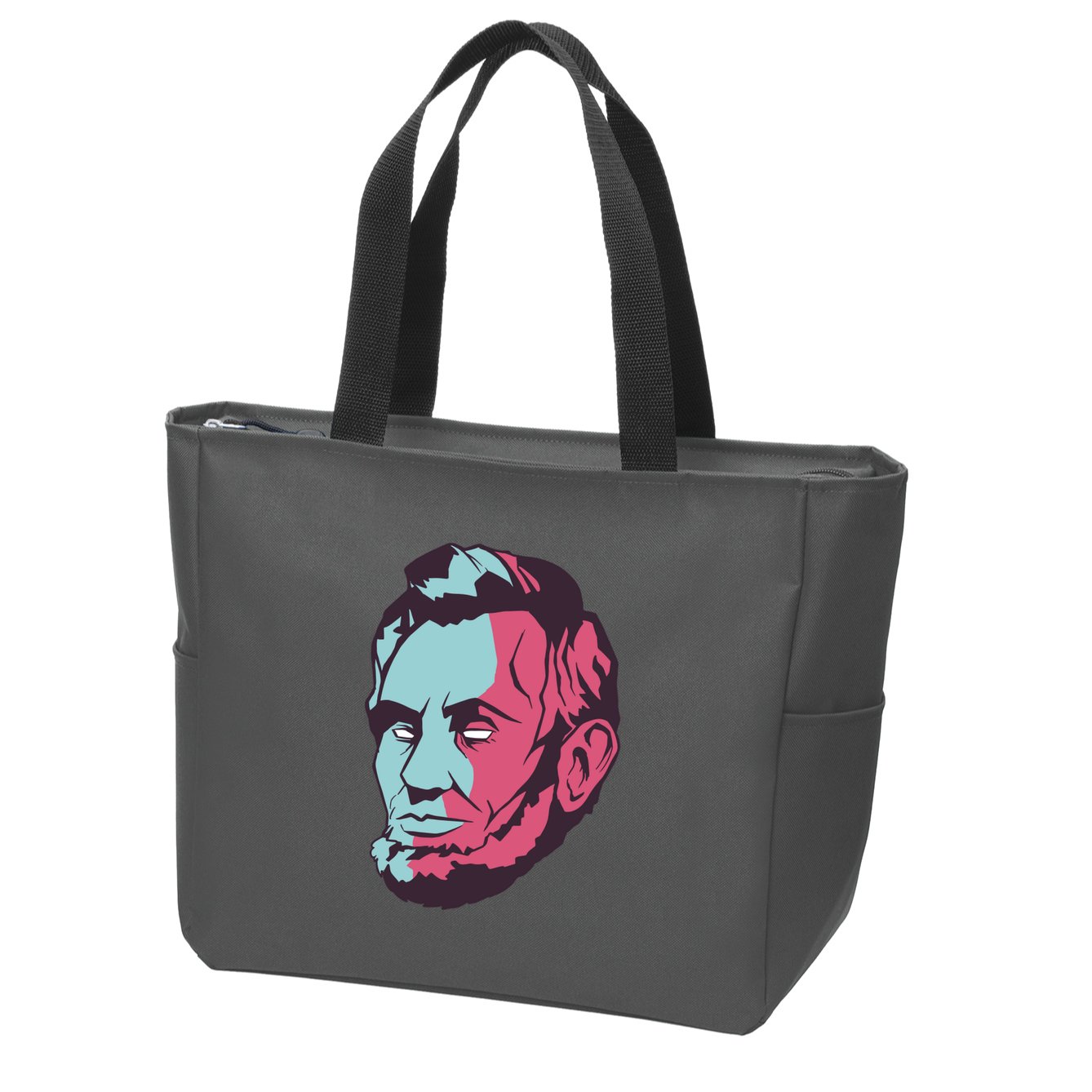 Abraham Lincoln Head Zip Tote Bag