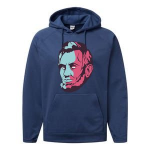 Abraham Lincoln Head Performance Fleece Hoodie