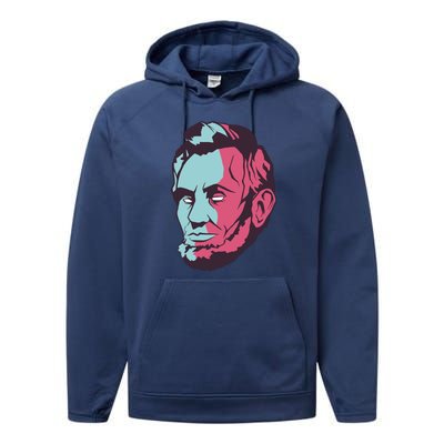 Abraham Lincoln Head Performance Fleece Hoodie