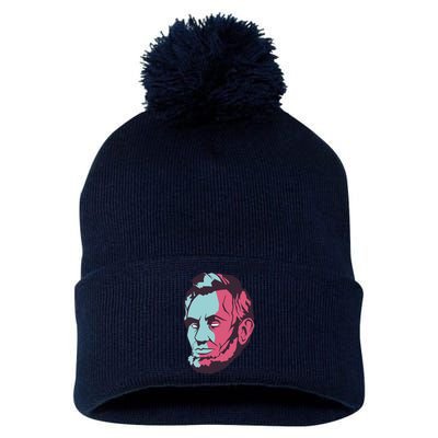 Abraham Lincoln Head Pom Pom 12in Knit Beanie