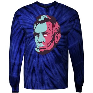 Abraham Lincoln Head Tie-Dye Long Sleeve Shirt