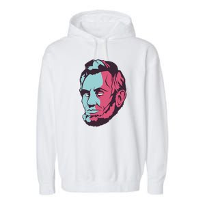 Abraham Lincoln Head Garment-Dyed Fleece Hoodie