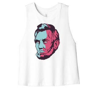 Abraham Lincoln Head Women's Racerback Cropped Tank