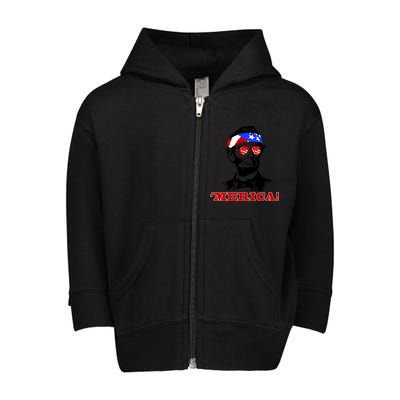 Abraham Lincoln Merica Toddler Zip Fleece Hoodie