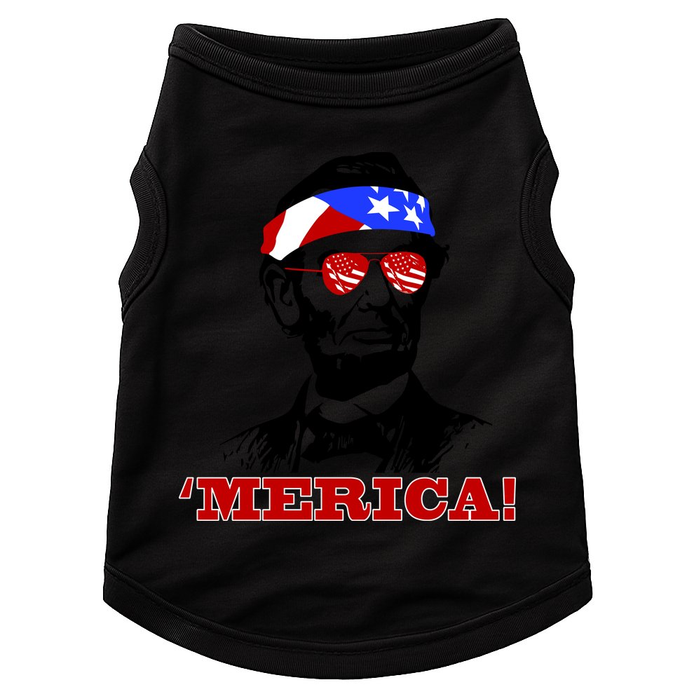Abraham Lincoln Merica Doggie Tank