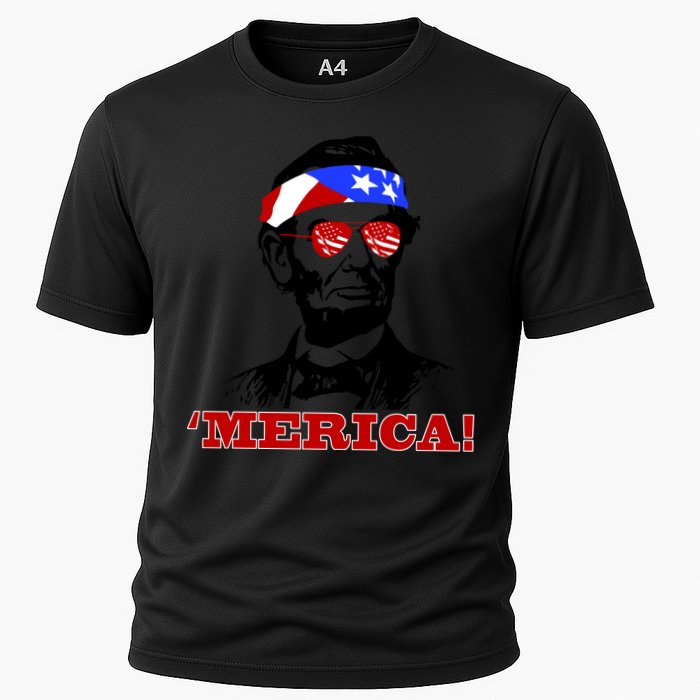 Abraham Lincoln Merica Cooling Performance Crew T-Shirt