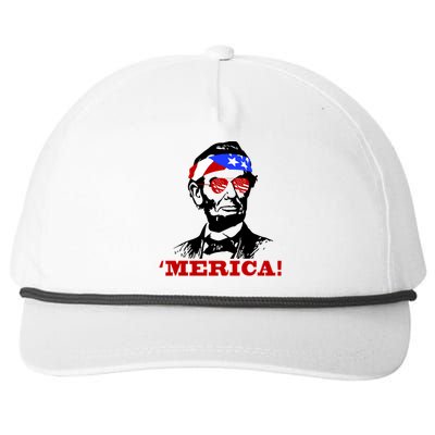 Abraham Lincoln Merica Snapback Five-Panel Rope Hat