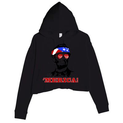 Abraham Lincoln Merica Crop Fleece Hoodie