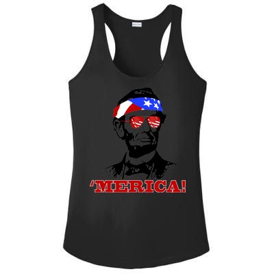 Abraham Lincoln Merica Ladies PosiCharge Competitor Racerback Tank