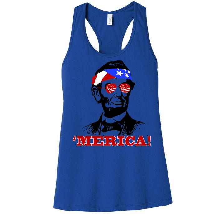 Abraham Lincoln Merica Women's Racerback Tank