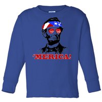 Abraham Lincoln Merica Toddler Long Sleeve Shirt