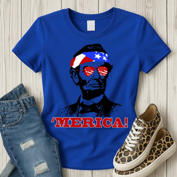 Abraham Lincoln Merica Womens T-Shirt