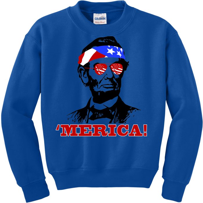 Abraham Lincoln Merica Kids Sweatshirt