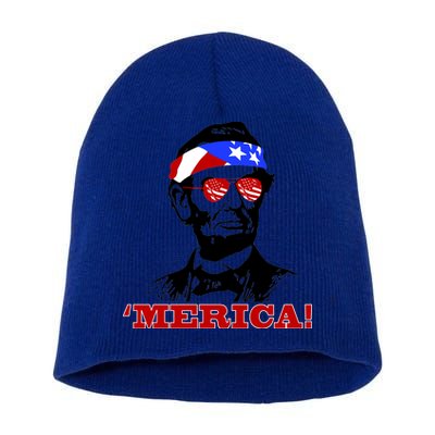 Abraham Lincoln Merica Short Acrylic Beanie