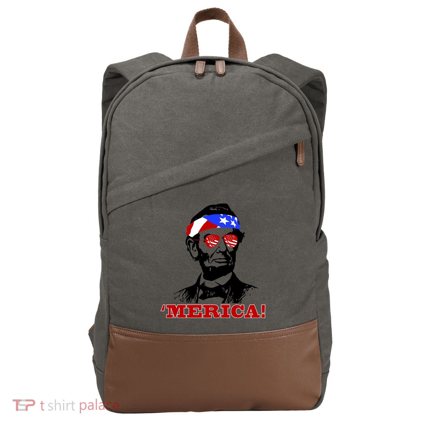 Abraham Lincoln Merica Cotton Canvas Backpack