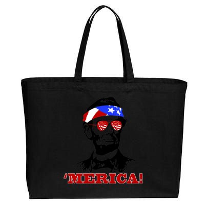 Abraham Lincoln Merica Cotton Canvas Jumbo Tote