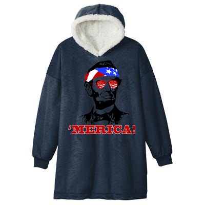 Abraham Lincoln Merica Hooded Wearable Blanket