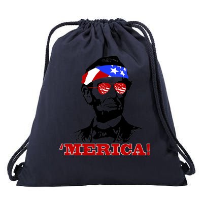 Abraham Lincoln Merica Drawstring Bag